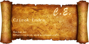 Czirok Endre névjegykártya